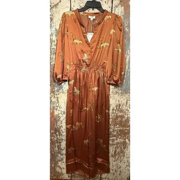 Umgee Brown Leopard Print Jumpsuit - Picture 3 of 10